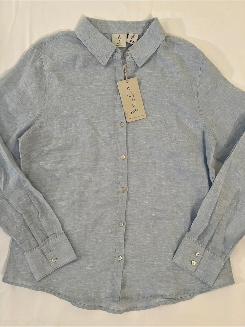 Joie The Perfect 100% Linen Shirt Light Blue M